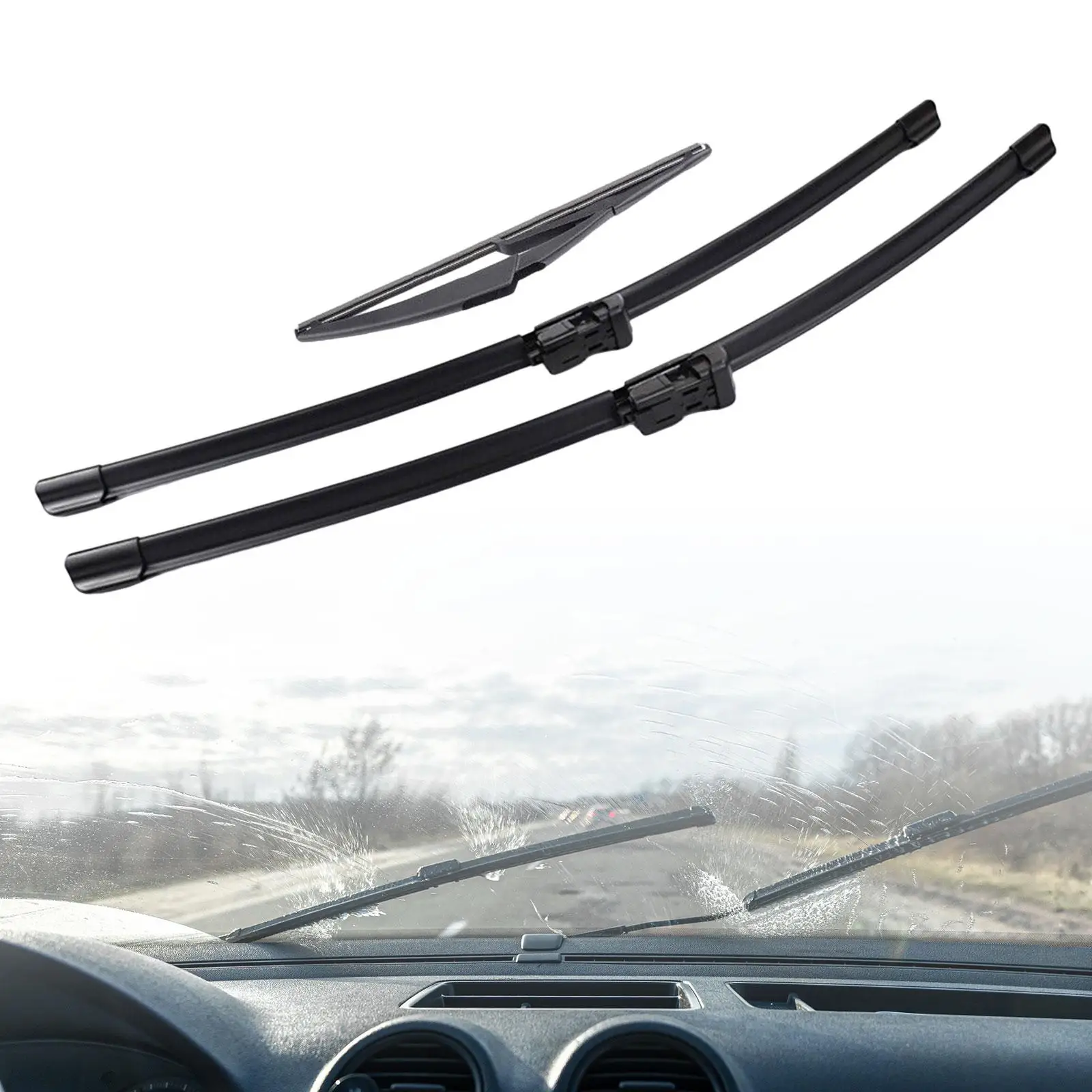 Windscreen Wiper Blades Durable Directly Replace for Fiat 500 2007-2017