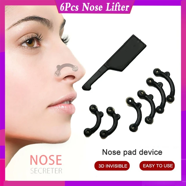 6pcs/set Beauty Nose Up Lifting Bridge Shaper Nose Clip Nose Bridge  Straightening Nose Curler Massage Tool Nose Shaping Clip
