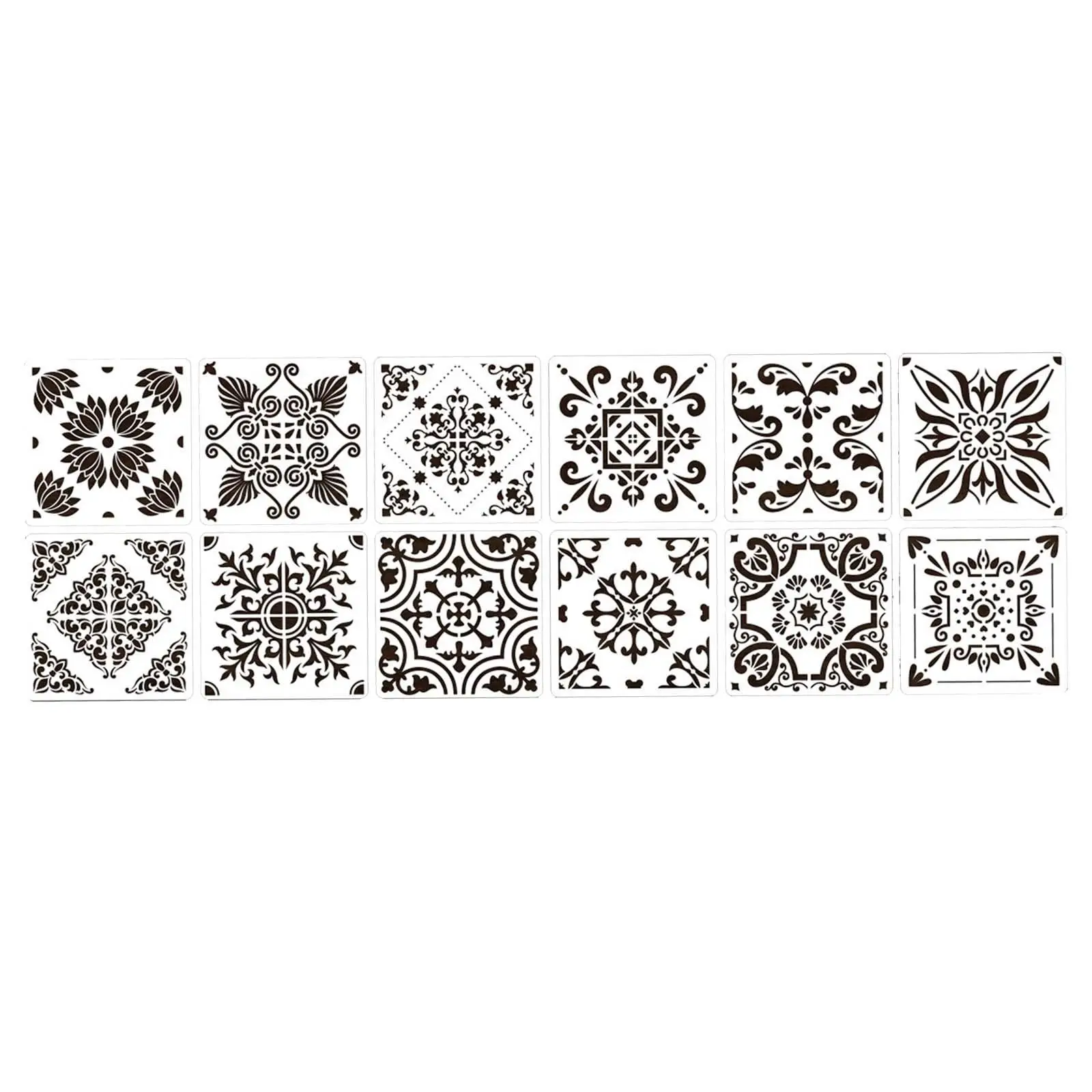 12x Fashion Mandala Stencil Template Reused Art Craft Handmade Drawing Templates for Outdoor Indoor Projects Home Decor