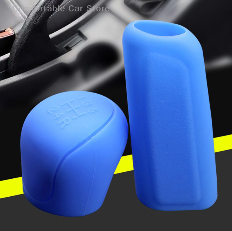 1 Satz Auto Auto Handbuch Silikon Schalt getriebe Kopf Knopf Abdeckung Handbremse Hand brems abdeckungen Hülse Fall Hauts chutz Auto Styling – Detail 4