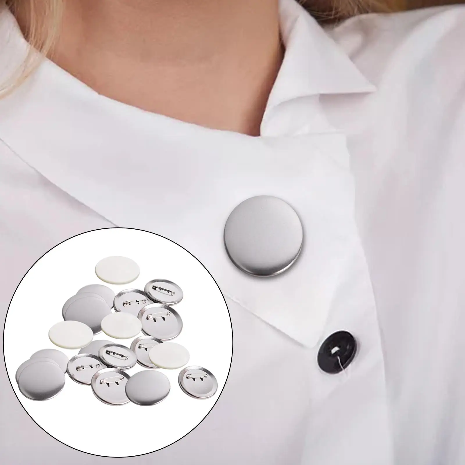 20x Unisex 44mm Badges DIY Button Components Blank Supplies Crafts Souvenirs
