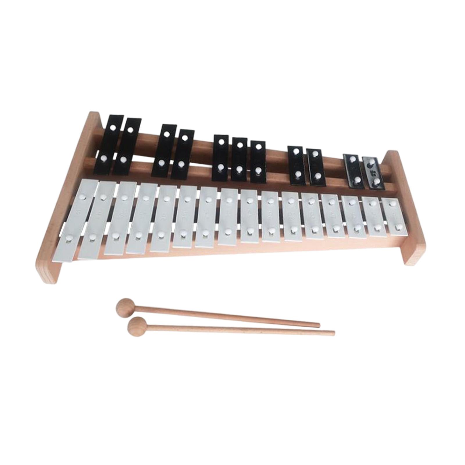 Hand Percussion 27 Key Glockenspiel Xylophone Educational Percussion with Mallets Compact for Music Lovers of Different Ages