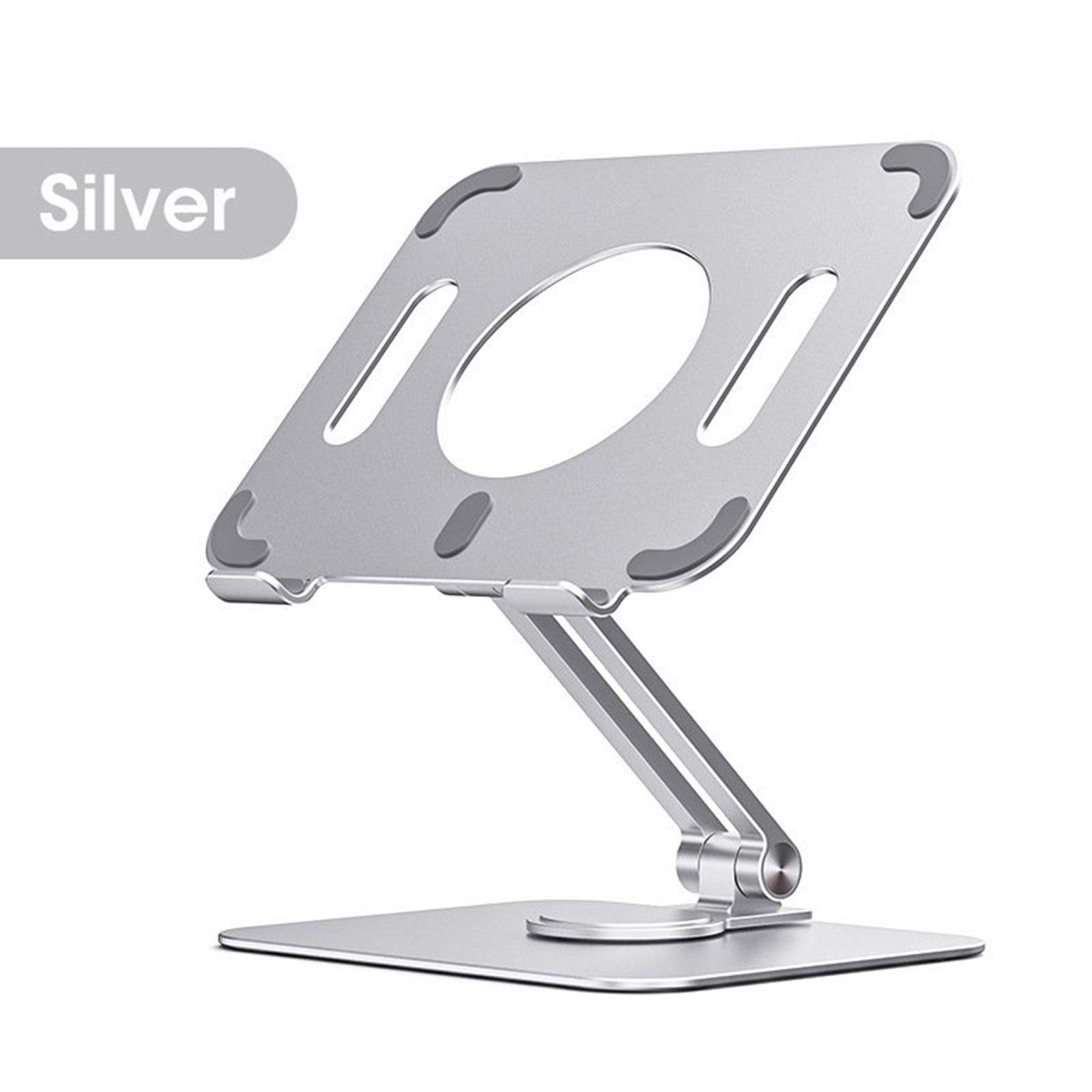 Foldable Tablet Stand 360° Rotating Portable Hollow Design Adjustable Desk Handsfree Laptop Riser Stand for iPad Phones Work
