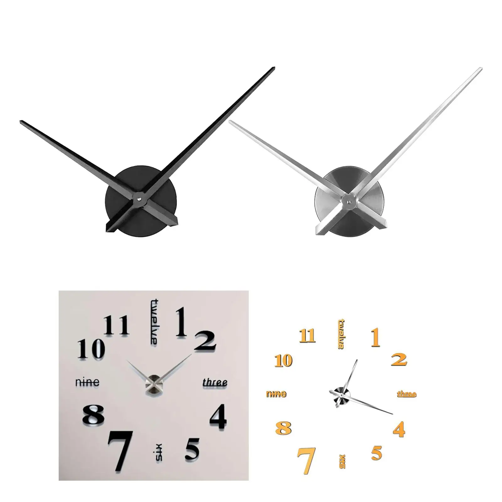 DIY Clock Movement Mechanism Kits Minute Hands , hour Hand Long Shaft Clock Repair Kit for Living Room Bedroom Classroom Office