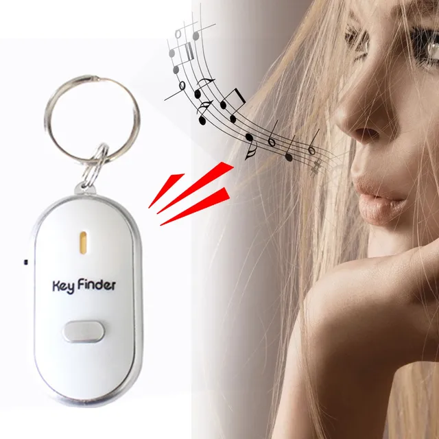 MINI LED Whistle Key Finder Clignotant Beping Beping Lost KeyFinder Locator  Porte-clés pour enfants (rouge)