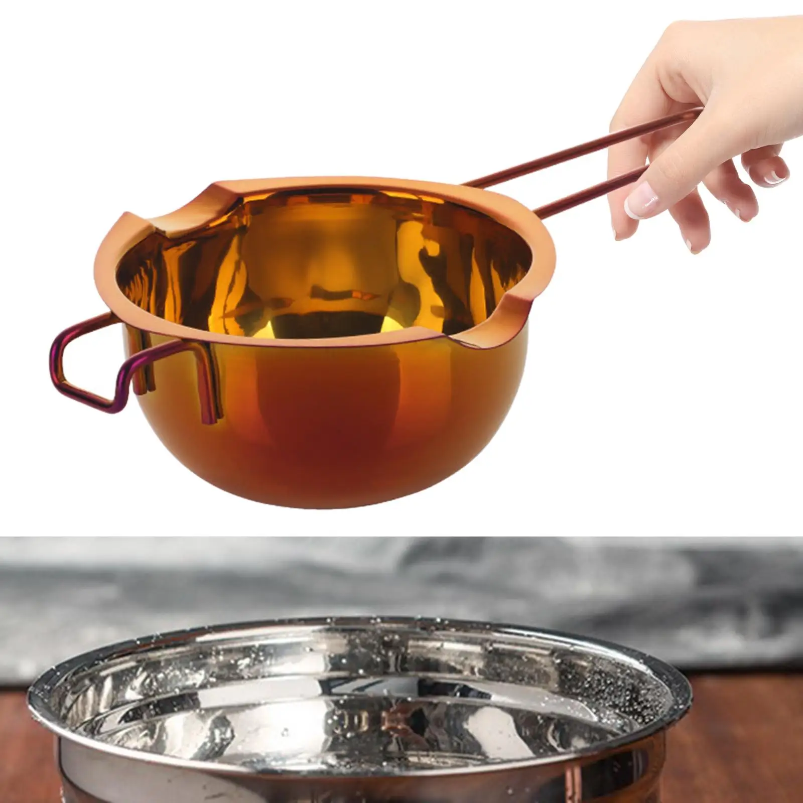 400ml Double Boiler Pot Melting Pot for Melting Butter,Candle with Heat Resistant Handle