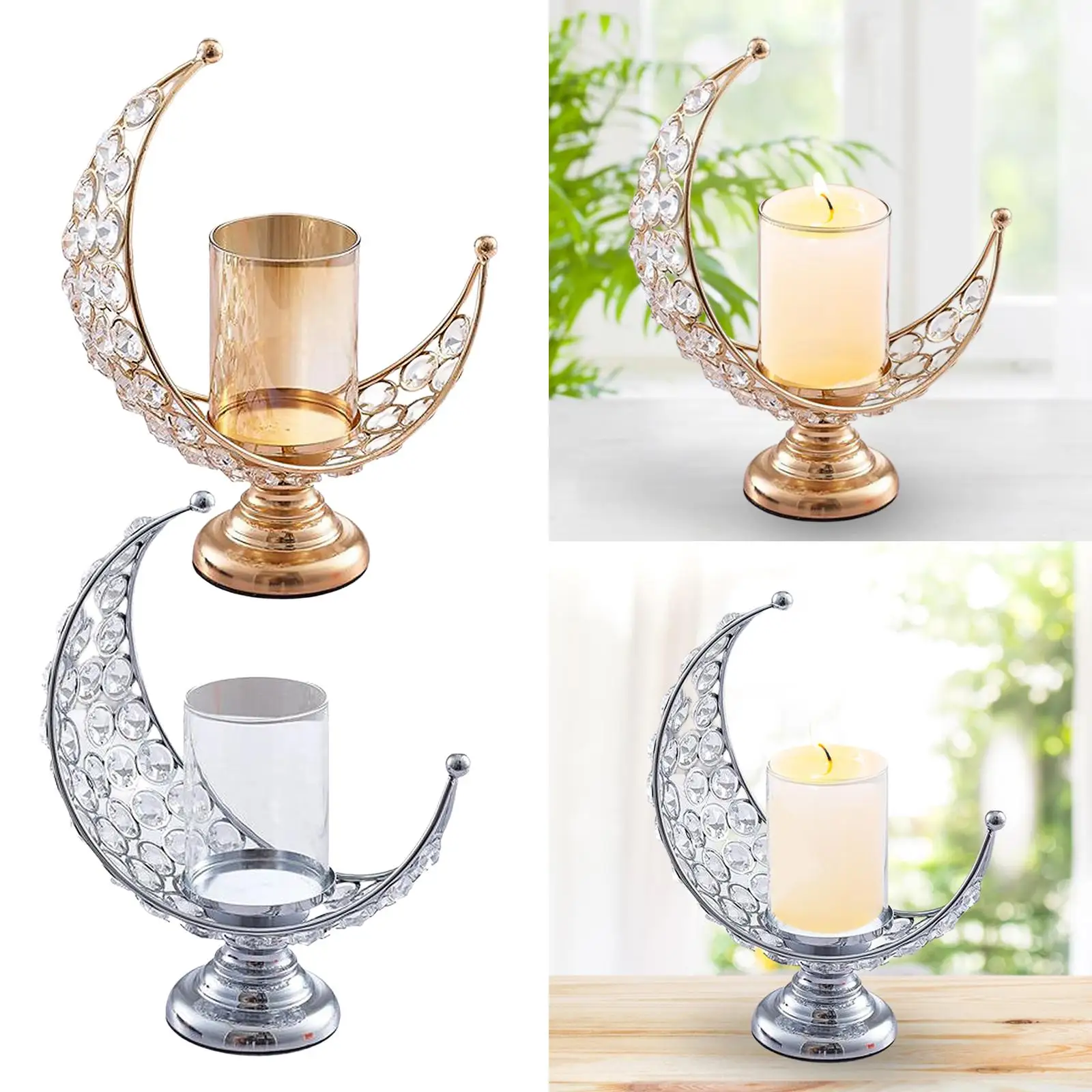 Moon Shape Candlestick Holder Home Decor Table Centerpieces Candle Holder