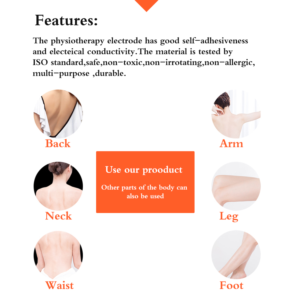 50/100Pcs TENS Pads EMS Electrode Patch Nerve Muscle Stimulator Silicone Gel Tens Electrodes Digital Acupuncture Pad Accessories