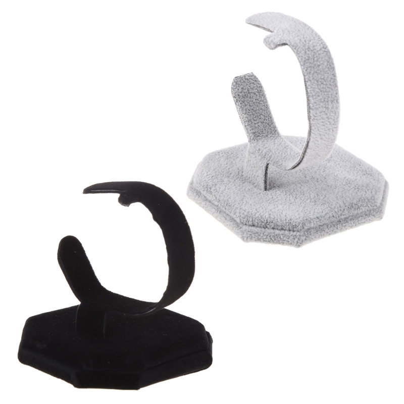 Schwarz c-förmiges Armband regal Wildleder kratz feste Uhr Display Rack Armband Lager regal Produkt Display Rack – Detail 5