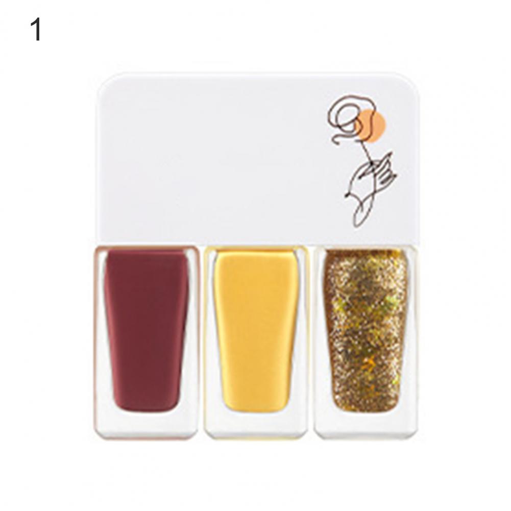 3Pcs/Set Water-Based Gel Nail Polish Set - 12g, Quick-Dry, DIY 3-in-1 Nail Art