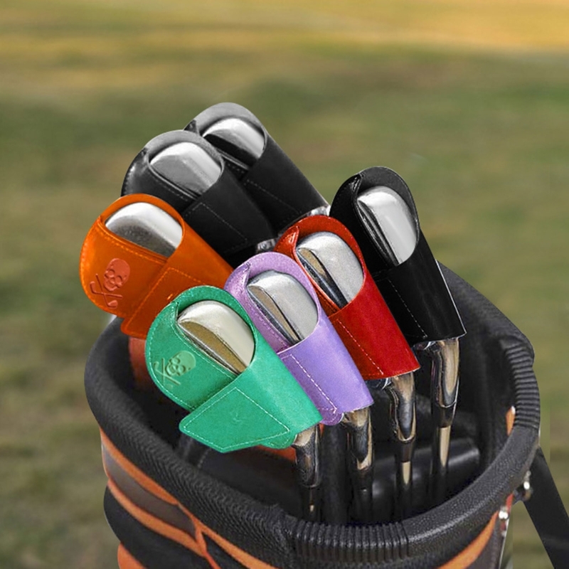 Description Picture 2 of item10pcs Golf Club Head Cover Rod Head Protective Cases PU Wedges Covers Golf Sports Accessories Putter Protector Dropshipping