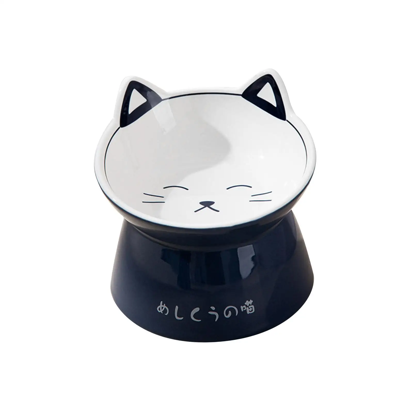 Ceramic Raised Cat Food Bowl dish Stable Base Smooth Surface Cat Feeding Watering Supplies Sturdy Easily Wash Porcelain Bowl