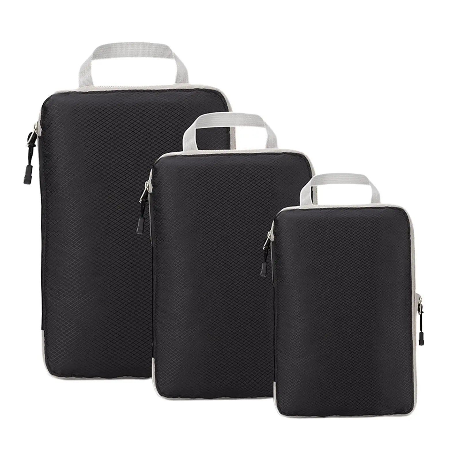 3x Travel Compressible Packing Cubes Men Women Portable Packing Bags Set