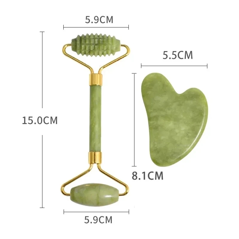 Best of 100% Natural Stone Gua Sha Board Set Jade Roller Massager Gouache Scraper Acupuncture Facial Lifting Spa Skin Care Beauty Tools Reviews & Tips - Image 2