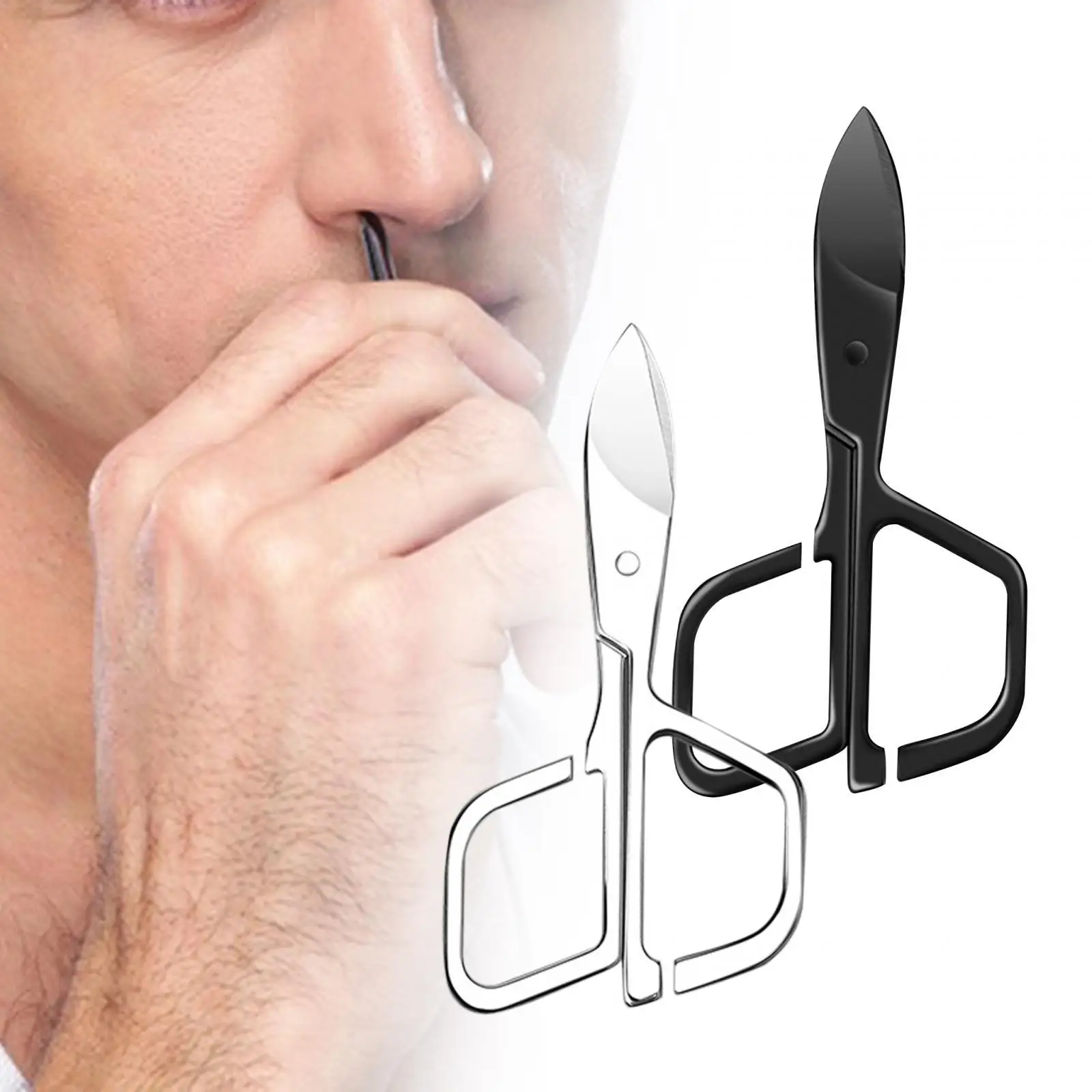 Nose Hair Scissors 9.4x4.7cm Practical Professional Grooming Scissors for Eyebrow Trimming Mustache Beard Ear Trimming Eyelashes