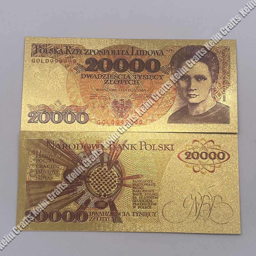 Description Picture 4 of itemNew 10 Designs Poland Gold Banknotes 2000 5000 10000 20000 50000 100000 200000 500000 PLN for Partriotism Crafts Collection Gift