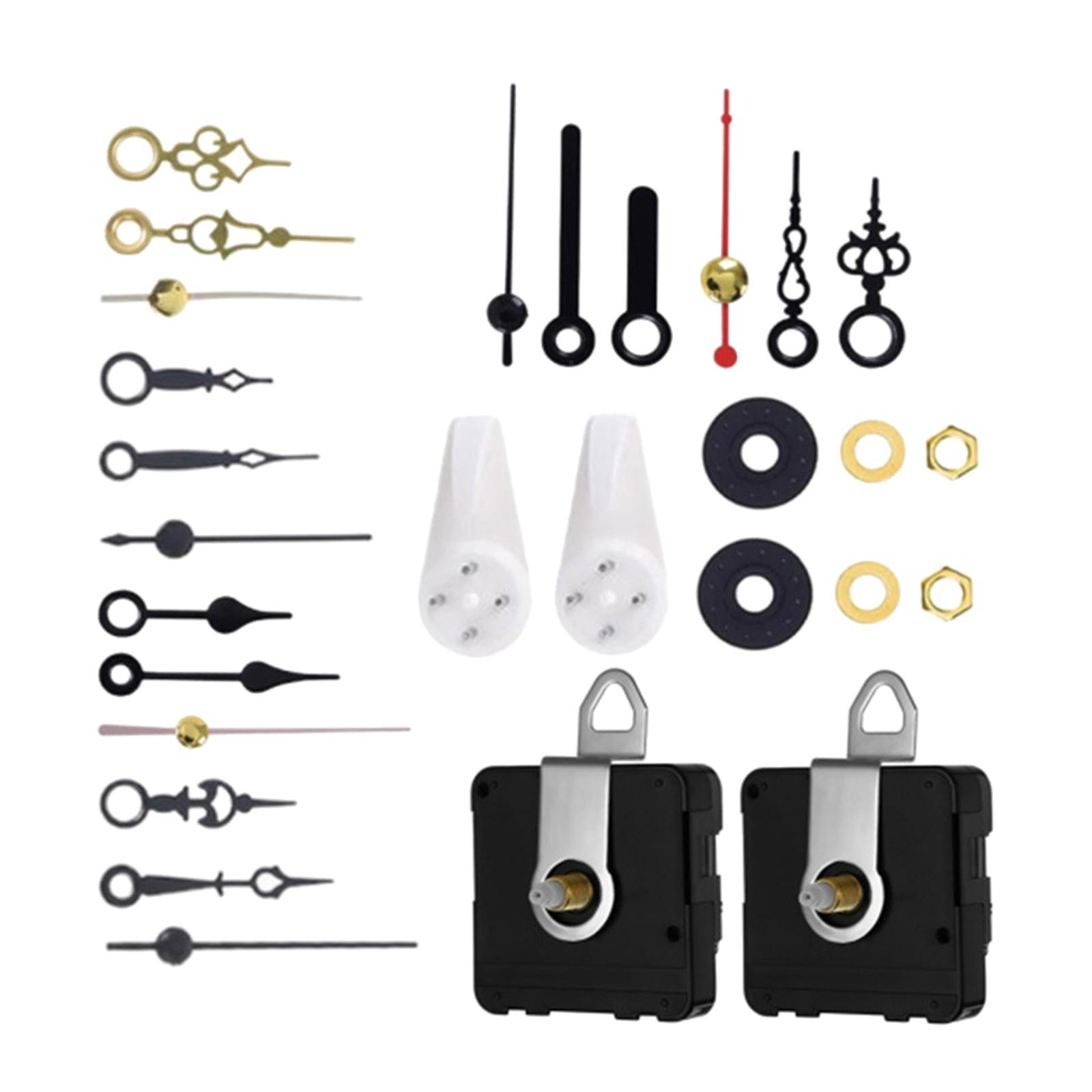 Quartz Wall Clock Movement Mechanism with 6 Set of Hands Repair Parts for Classroom