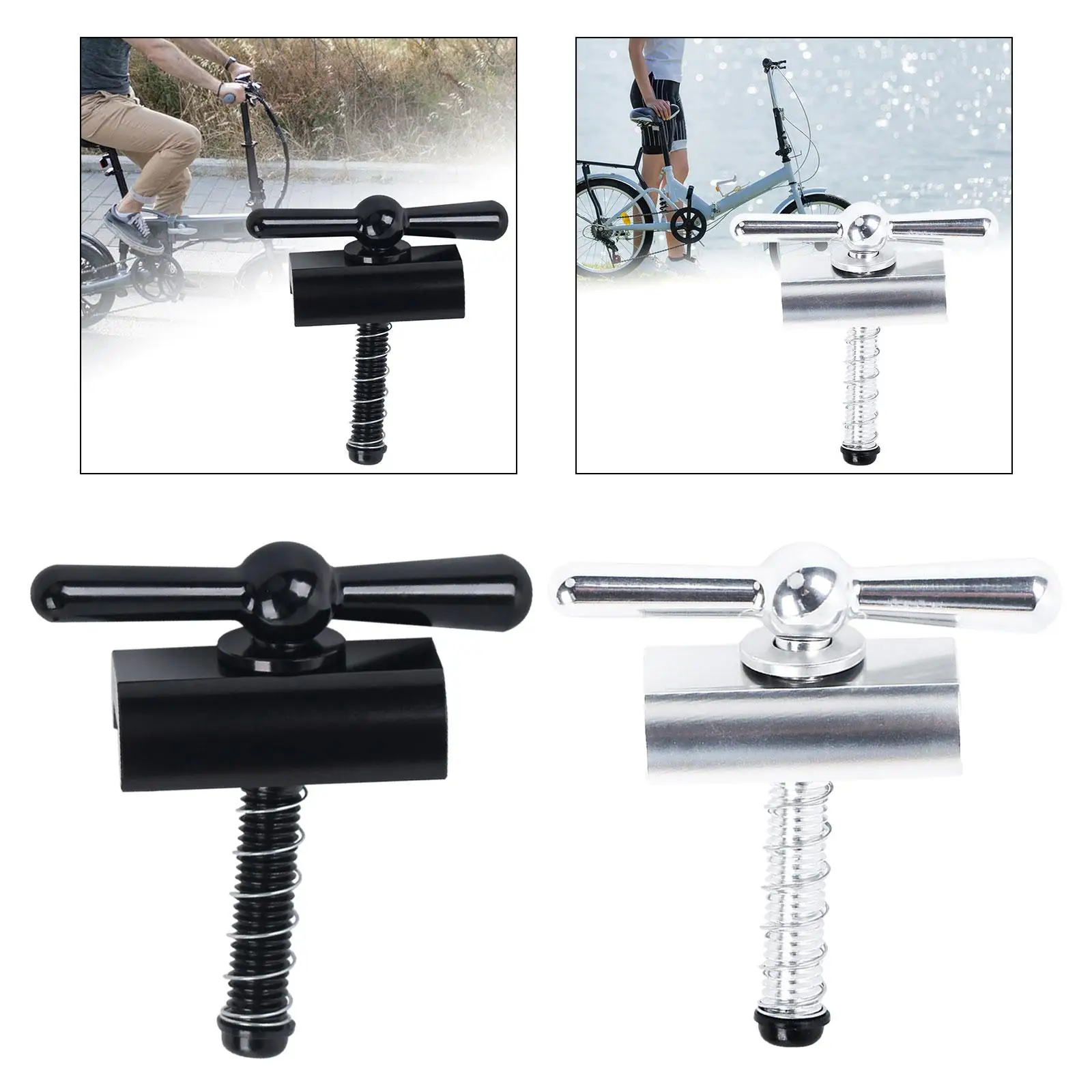 Folding Bike Hinge Clamp C Buckle Lightweight CNC Aluminium Alloy Turn Handle Bicycle Accessories Hinge Clamp Plate for Frame