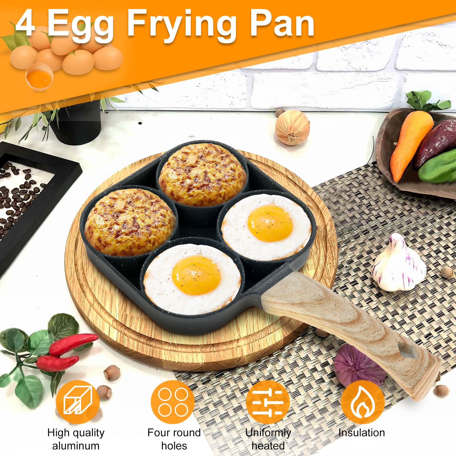 4 Egg Fry Pan Non-Stick