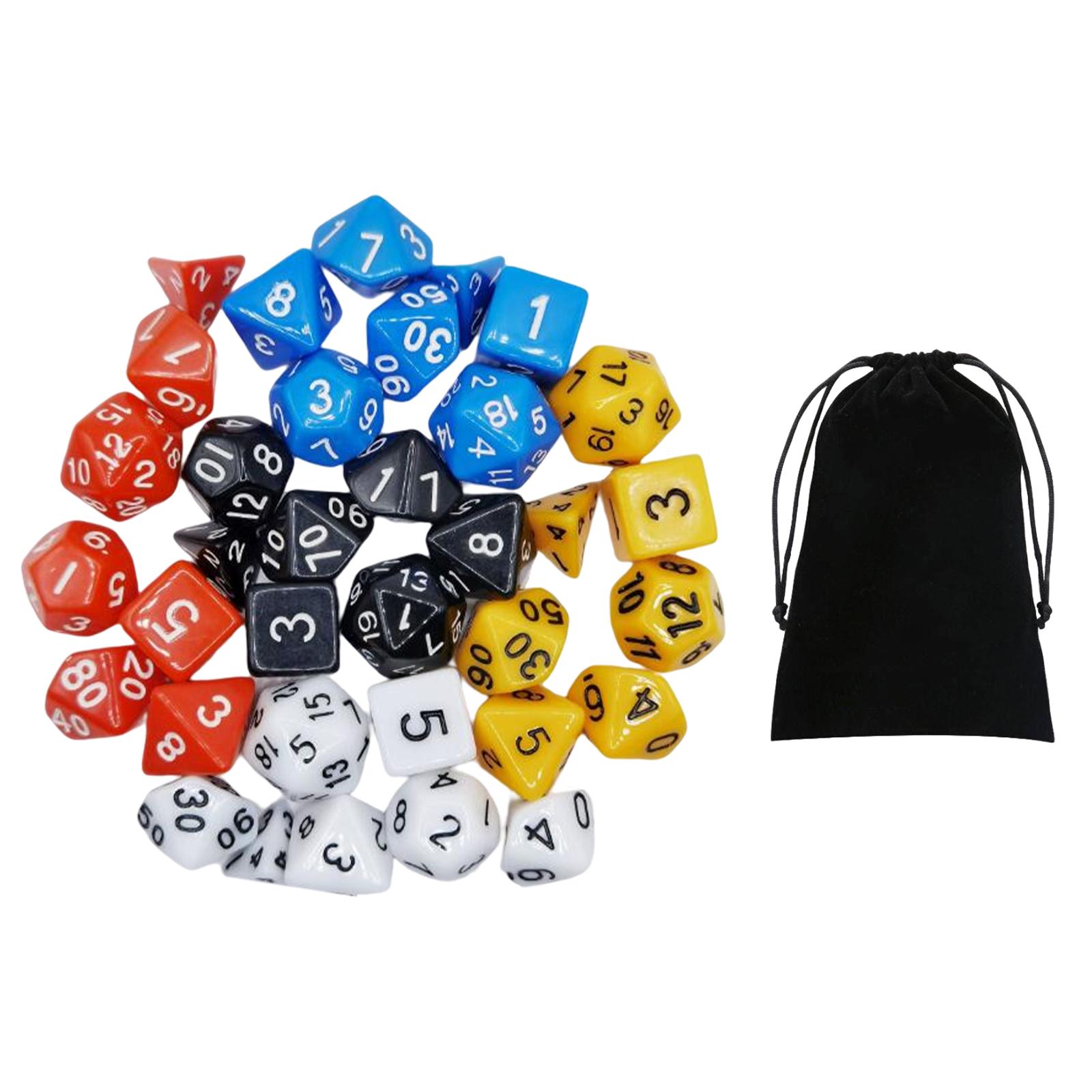 Acrylic Polyhedral Dices Set Toys Favors Engraved Game Dices for Roll Playing Games Board Game Prop Table Games KTV Parties