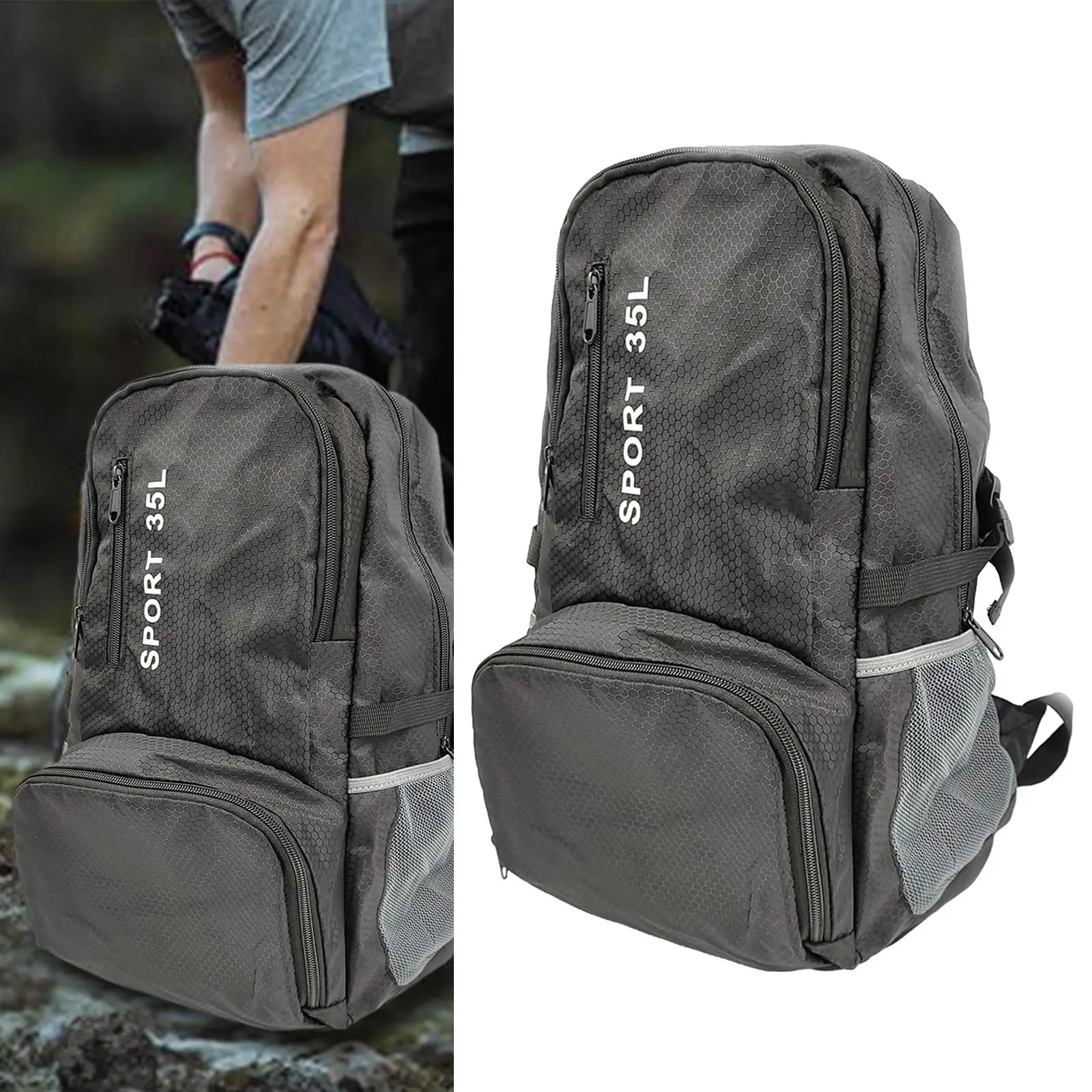 Camping Backpack Lightweight Adults 35L Large Bag Foldable Backpack Daypack for Camping Trekking Mountaineering Climbing Travel