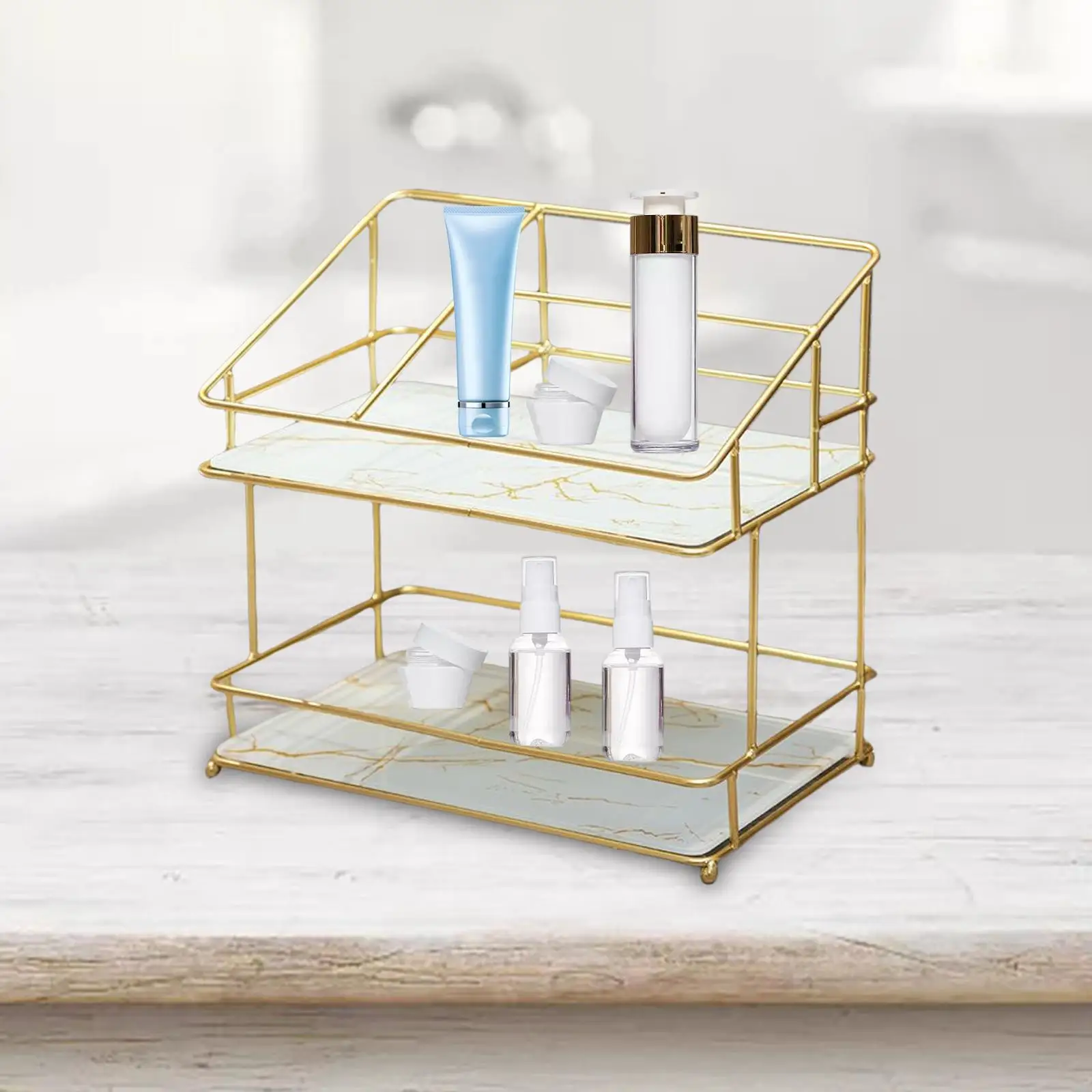 Bathroom Organizer Rack Coutertop Perfumes Cosmetic Dresser Toilet Desktop Shower Caddy Shelf Vanity Tray for Bathroom