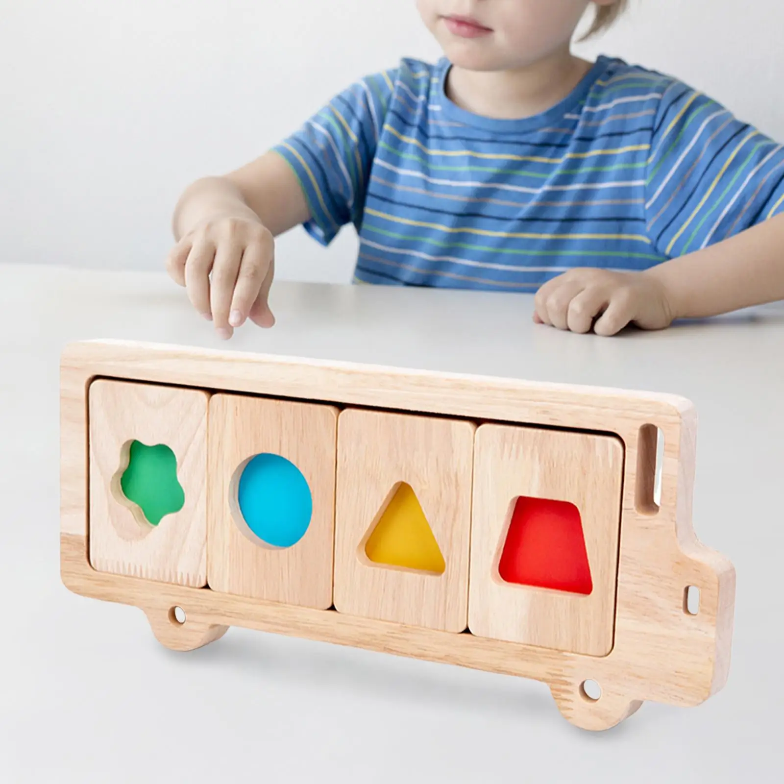Early Educational Developmental color Shape Sorting Wooden Puzzle Toy for 3 Year Old Boy Birthday Gifts Toddlers Baby