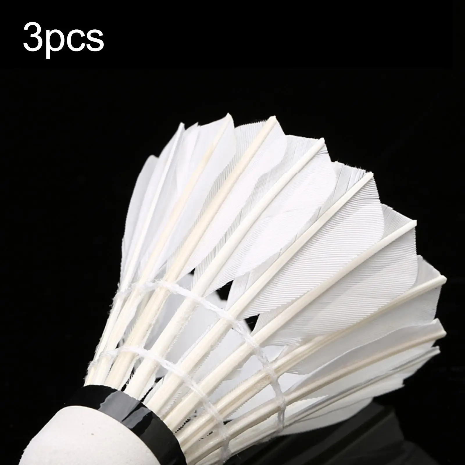 3x Badminton Shuttlecocks White for Recreational Game Play Sports Activities
