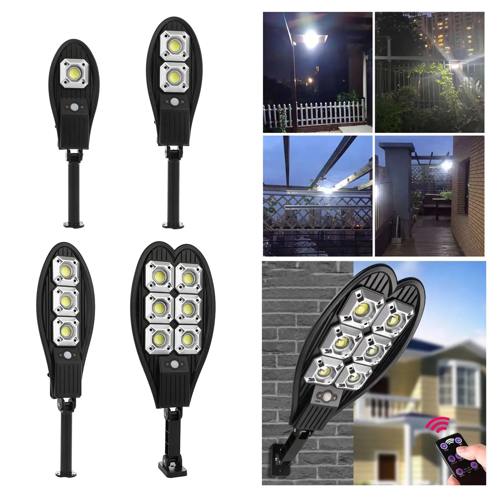 Outdoor Solar Street Light Motion Sensor LED Security Light for Outside Yard