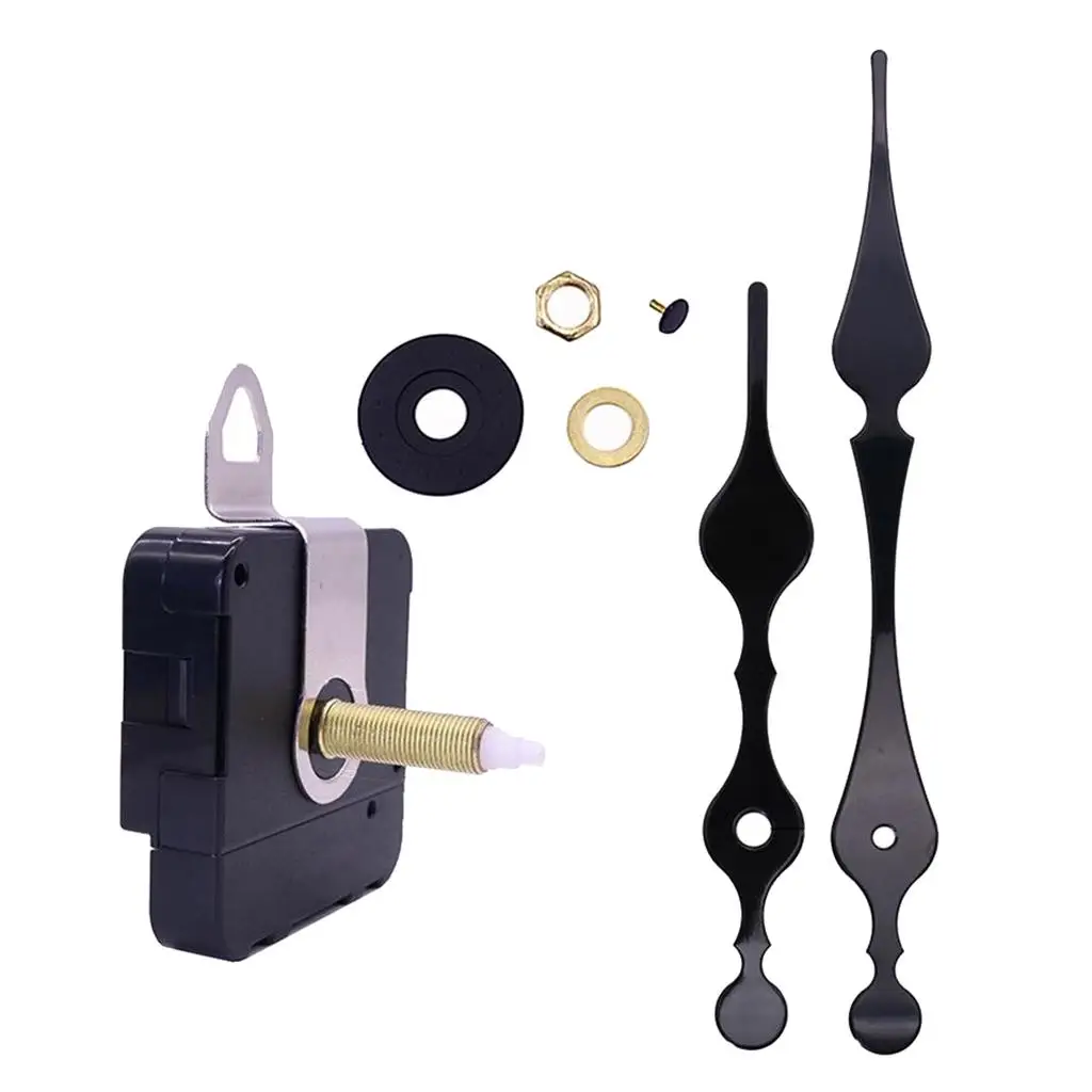 1 Set DIY Wall Clock Movement Accessories Clockwork Repair Parts Kits Mechanism Black Long Spindle Replacement