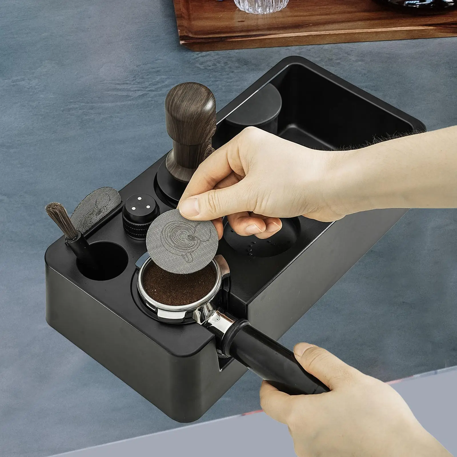 Espresso Tamping Station Coffee Tamper Stand for Espresso Machine Accessories Coffee Barista Tool Counters Restaurant
