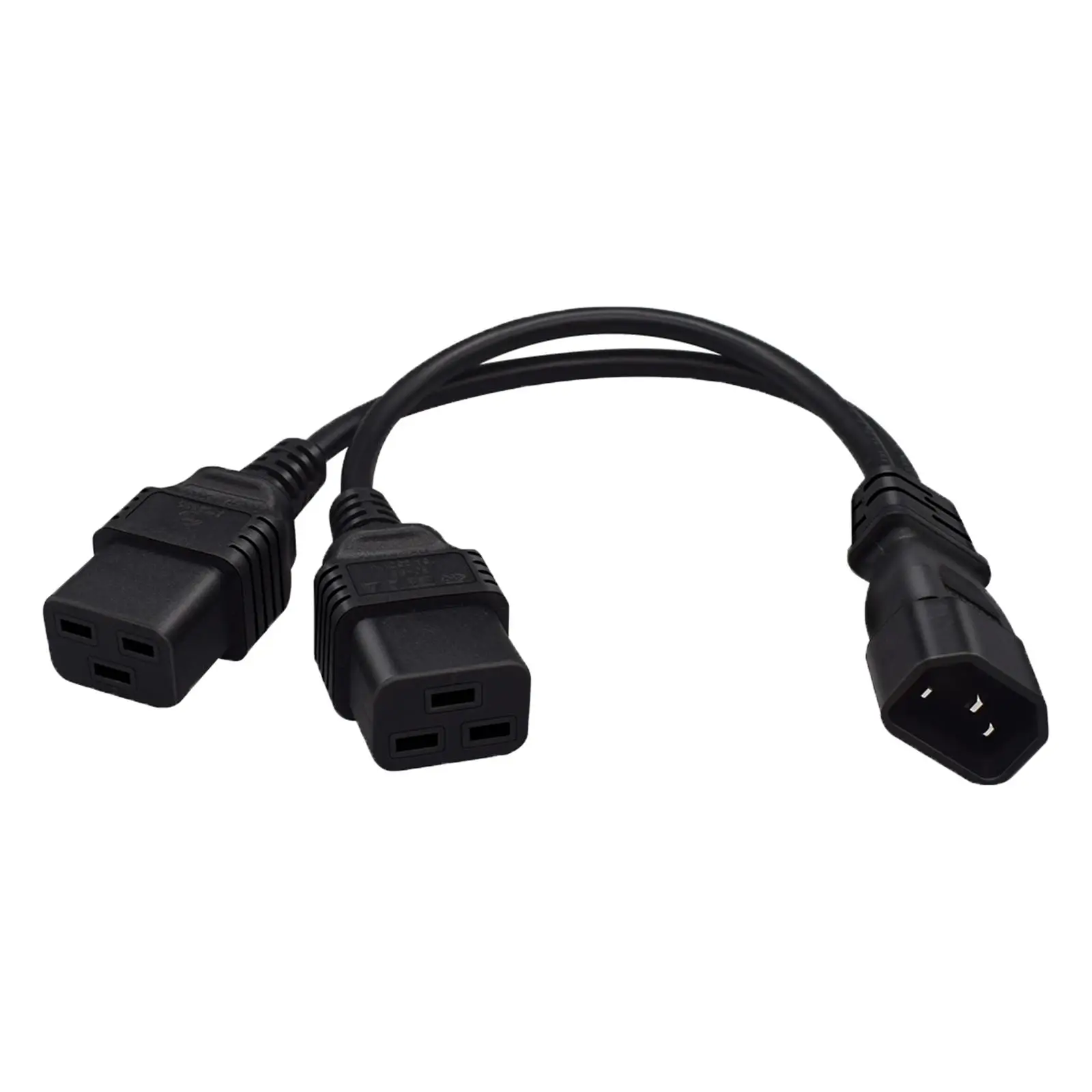 IEC320 C14 to IEC320 C19 Y Splitter Convertor 30cm Cord Extension Pdu Ups Cord Splitter for PC Monitor Scanner