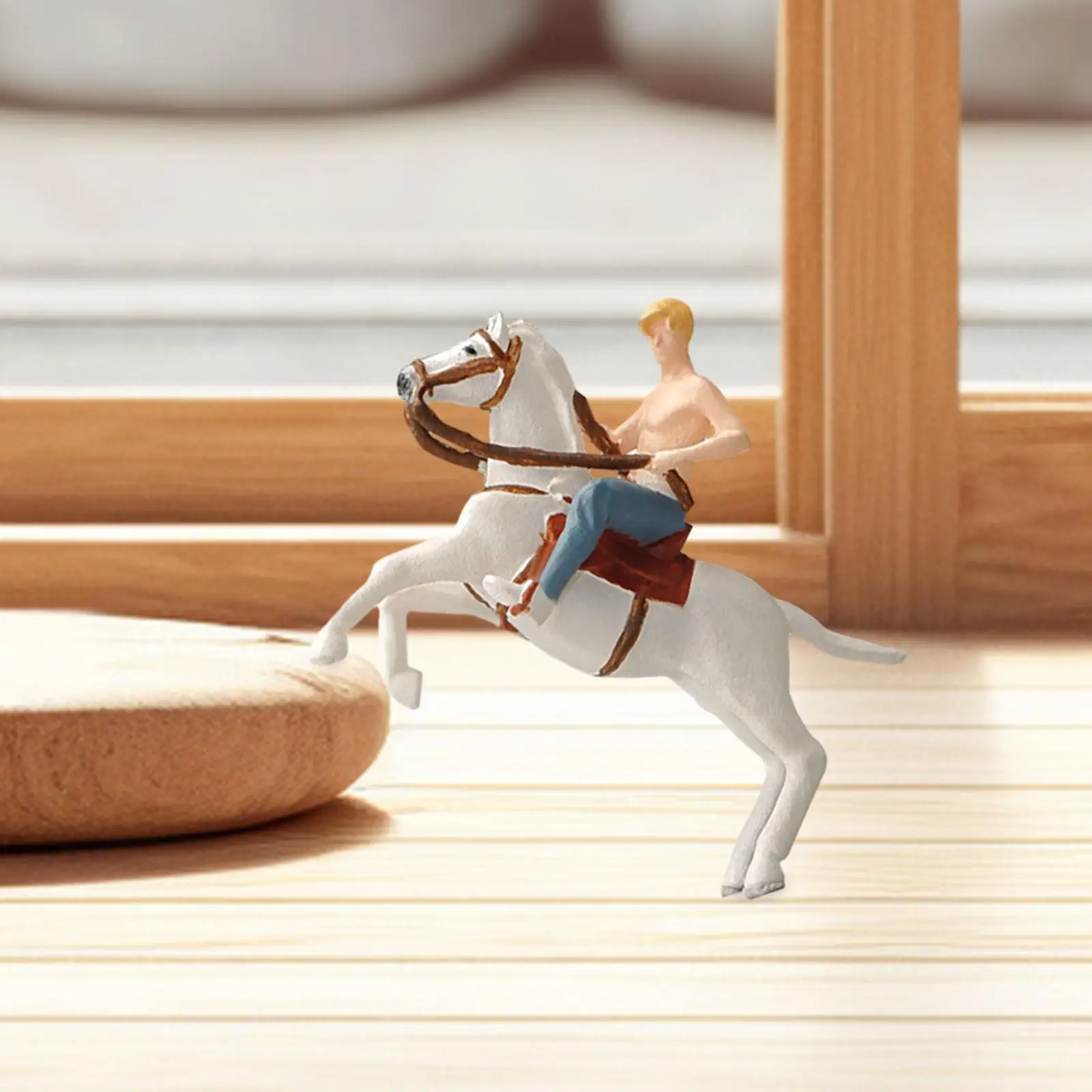 1/64 People Model Mini 1:64 Scale Man on Horseback for DIY Scene Decor Dollhouse Decor Micro Landscapes Decor Layout Decoration
