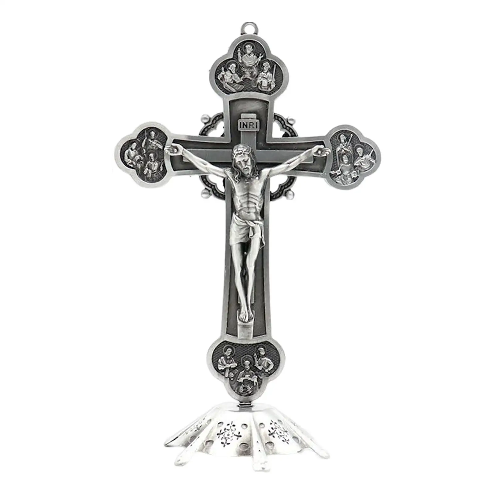Antique Standing Crucifix Cross Home Decor Fireplace Tabletop Decor Catholic Jesus Cross