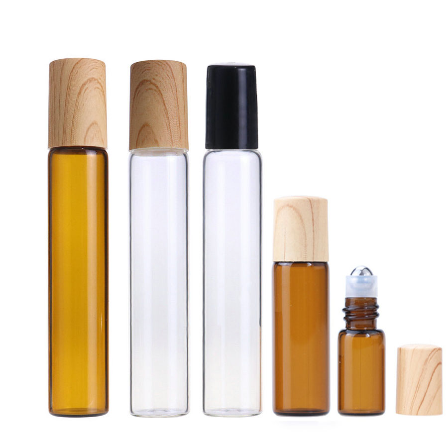 Best of 20X 50X Glass Essential Oil Roller Bottles 1ml 2ml 3ml 5ml 10ml Amber Clear Roll On Vials PP Wood Paint Cap Lids Perfume Refill Reviews & Tips