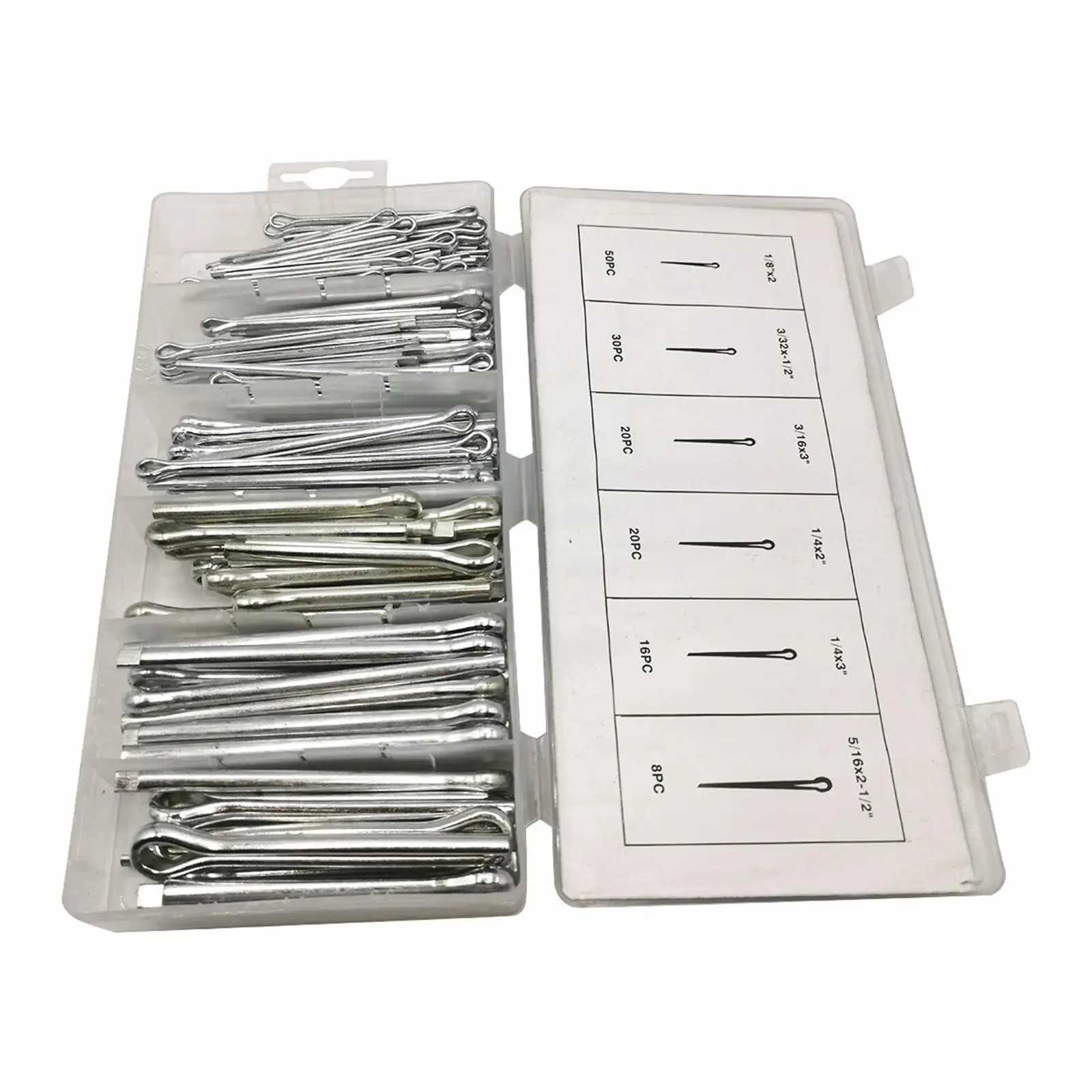 144x Assorted Split Cotter Pins Heavy Duty Fasteners Fixings assortment Premium Quality Holds Pins or Castle Nuts in Place