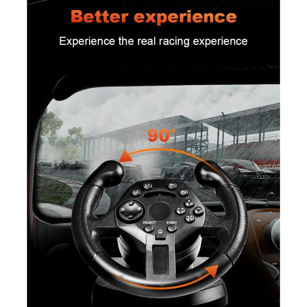 Steering Wheel with Pedals For PS3/ 3 PC, Steering Wheel Controller Accessory for Console Car Racing Driving Games