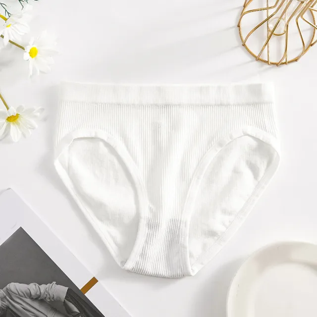 Shop Generic Women High Waisted Panties Ribbed Cotton Seamless Breathable Lingerie  Moisture-Wicking Underwear Female Underpants Online