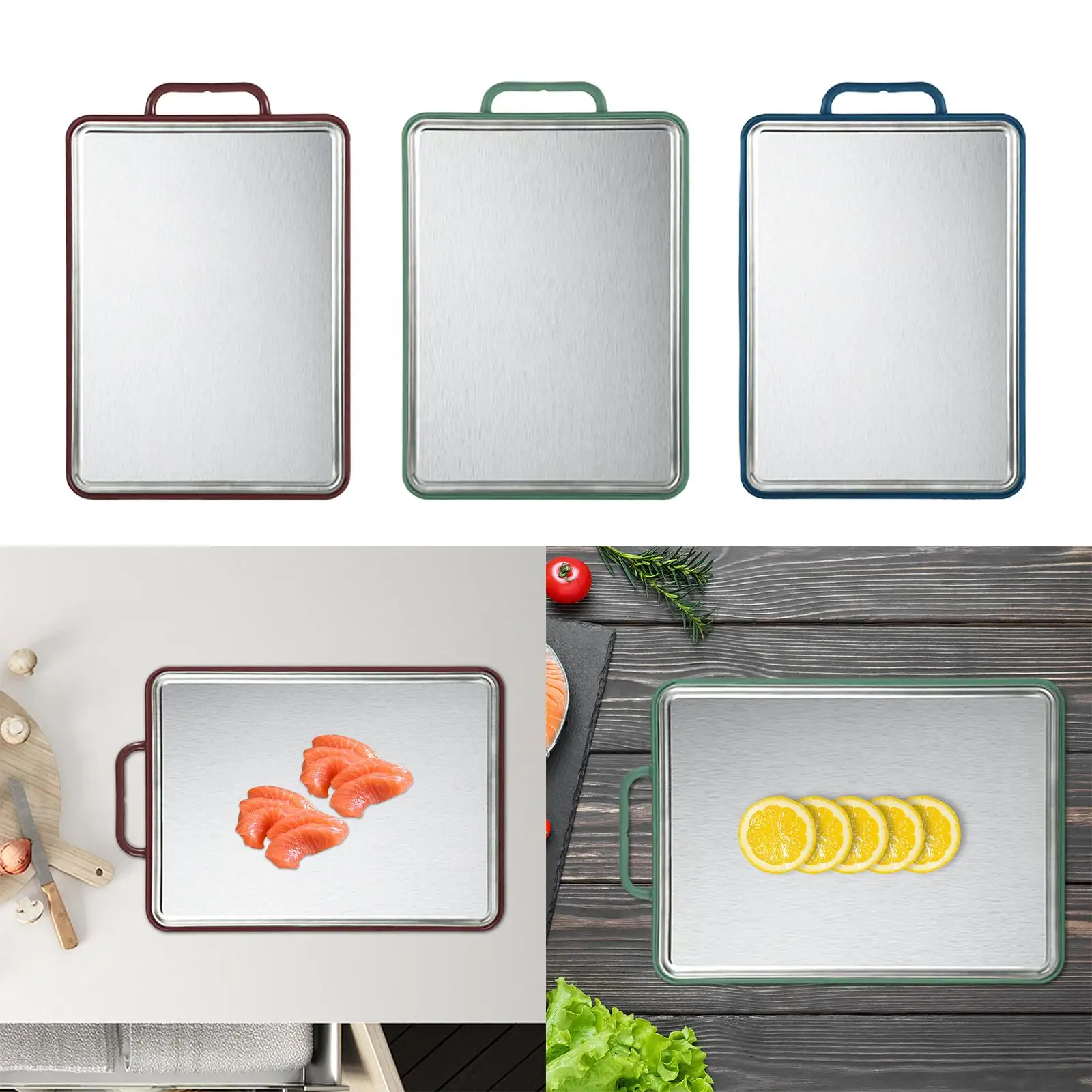 Double Sided Cutting Board Chopping Board for Meat Vegetable Fruit Convenient Cleaning Food Grade Material Simple Tray Durable