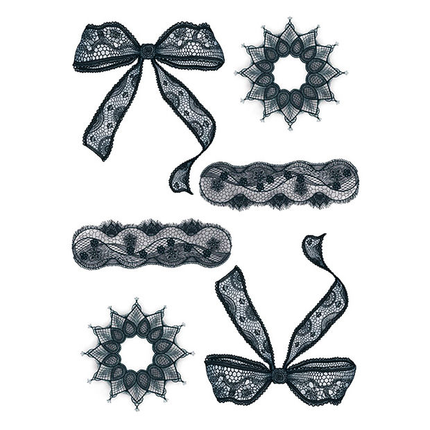 Wasserdicht Temporäre Tätowierung Aufkleber Bogen Knoten Sexy Spitze Schmetterling Blume Arm Bein Körper Kunst Flash Tattoo Gefälschte Tatto für Männer Frauen – Detail 5