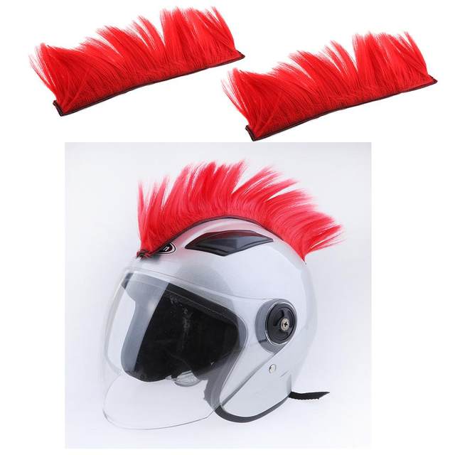 2x Motorcycle Skinhead  Punk    Costumes Hairpiece Red