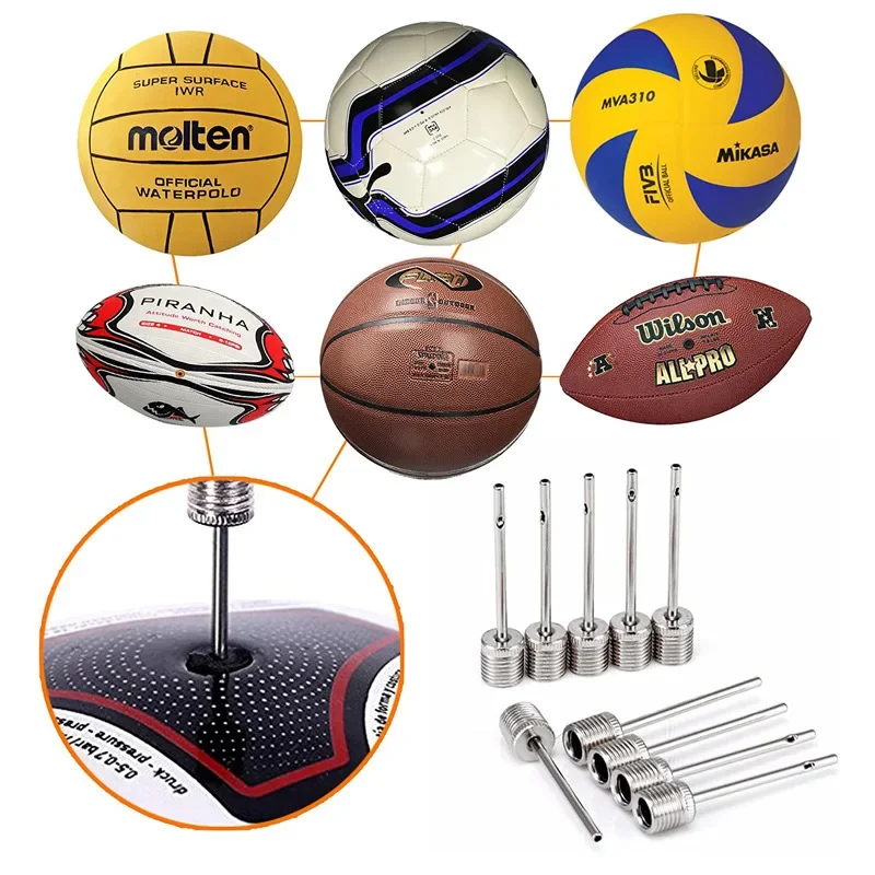 1/5/10Pcs Sport Ball Aufblasen Pumpe Nadel für Fußball Basketball Fußball Aufblasbare Luft Ventil Adapter Edelstahl pumpe Pin – Detail 4