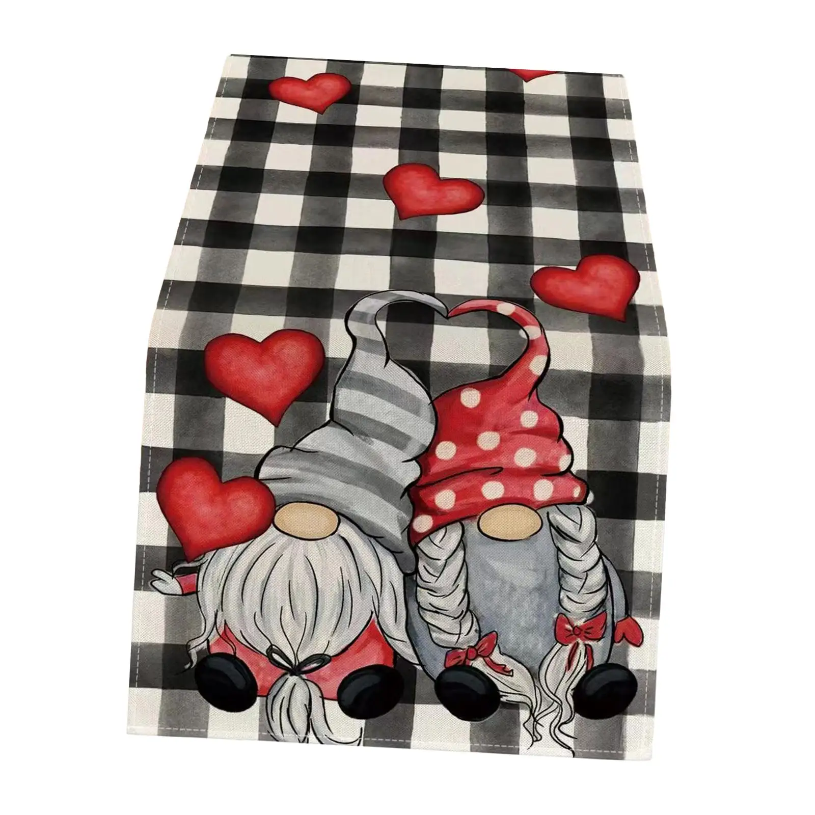 Valentine`s Day Table Runner 13x72 inch Washable Dining Table Decoration Table Cloth for Kitchen Restaurant Desk Cafe Home Decor