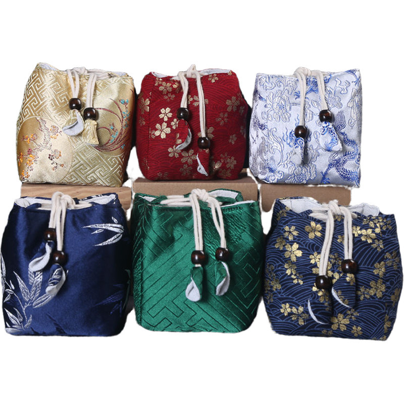 Description Picture 2 of itemTea Ceremony Utensils Cloth Bag, Travel Tea Set Storage Bag, Teacup Teapot Packing, Fabric Drawstring Bag