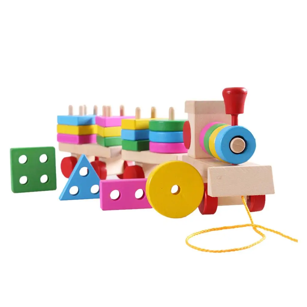  Learning Shape Color Recognition Board Block Stacking Sorting Toy