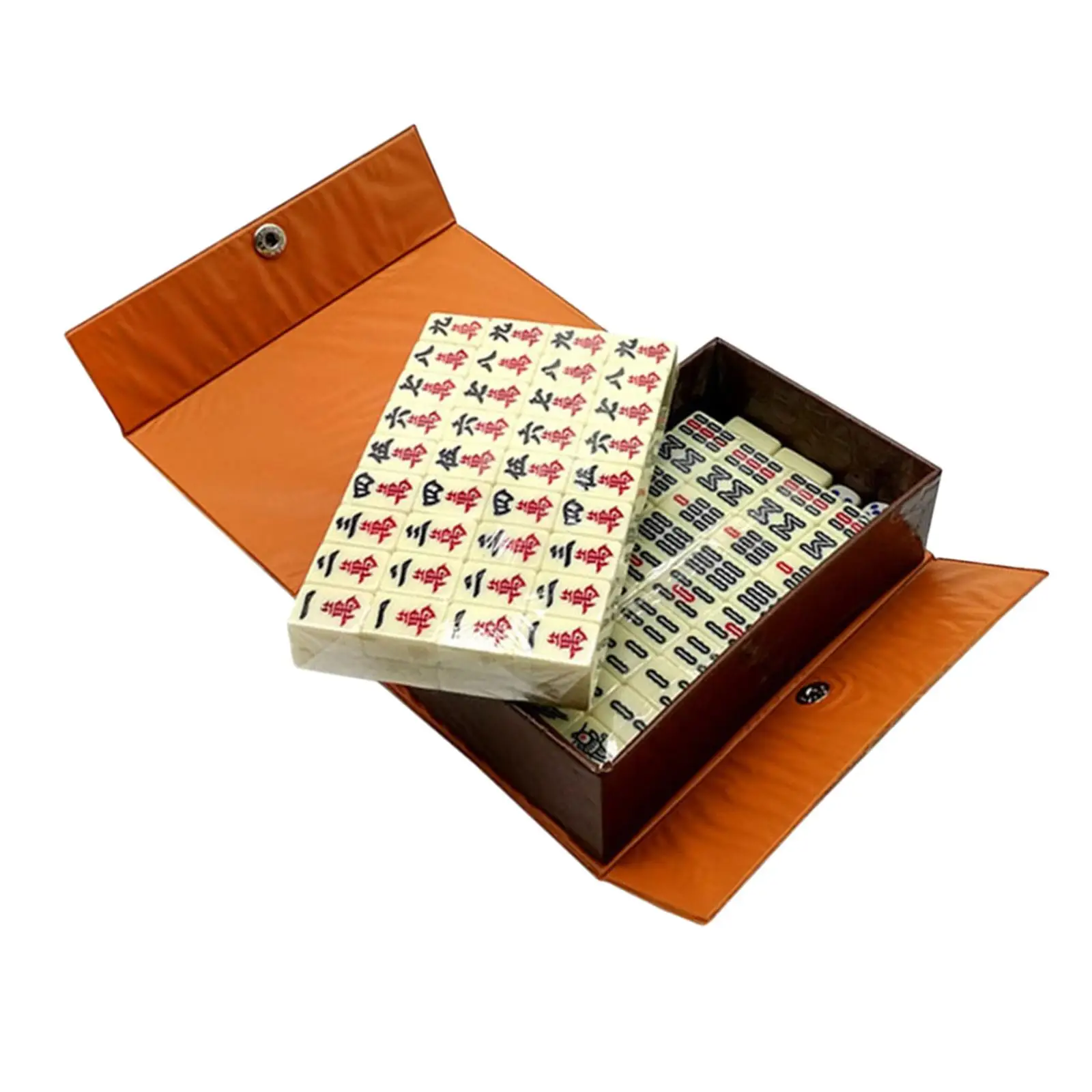 Antique Chinese Mahjong Game Set with Storage Box Traditional Chinese Version Game for Family Leisure