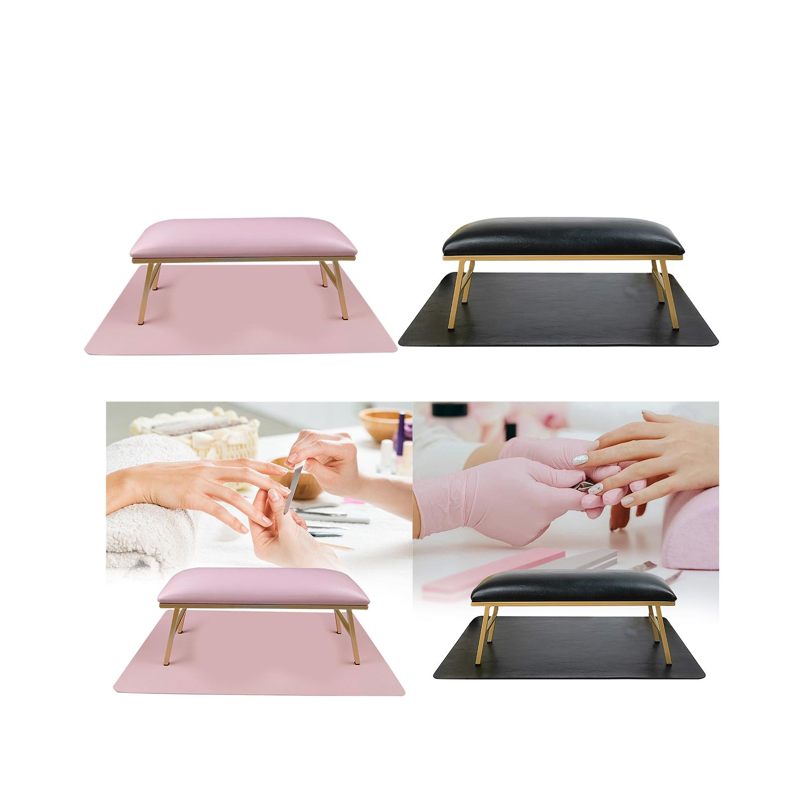 Nail Art Hand Pillow and Mat Non Slip PU Leather Desk Table Nail Hand Rest Holder for Home Salon Manicurist Hand Nail Techs Use