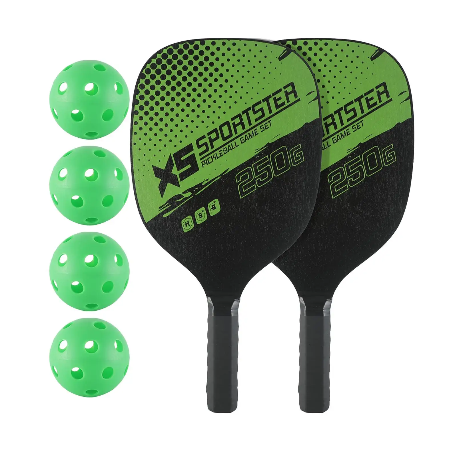 Pickleball Paddles Set of 2 Comfort Grip Lightweight 4 Balls Pickleball Rackets