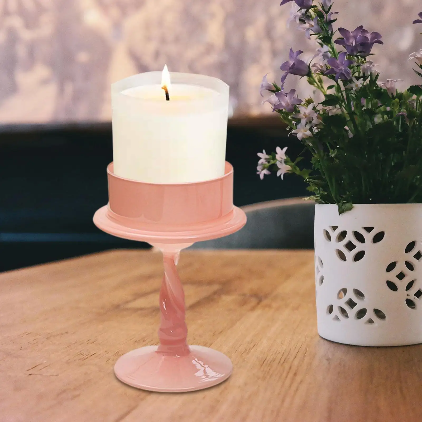 Candleholder Elegant Design Simple Glass Candlestick Holder for Wedding Centerpieces Living Room Thanksgiving Dining Room Decor
