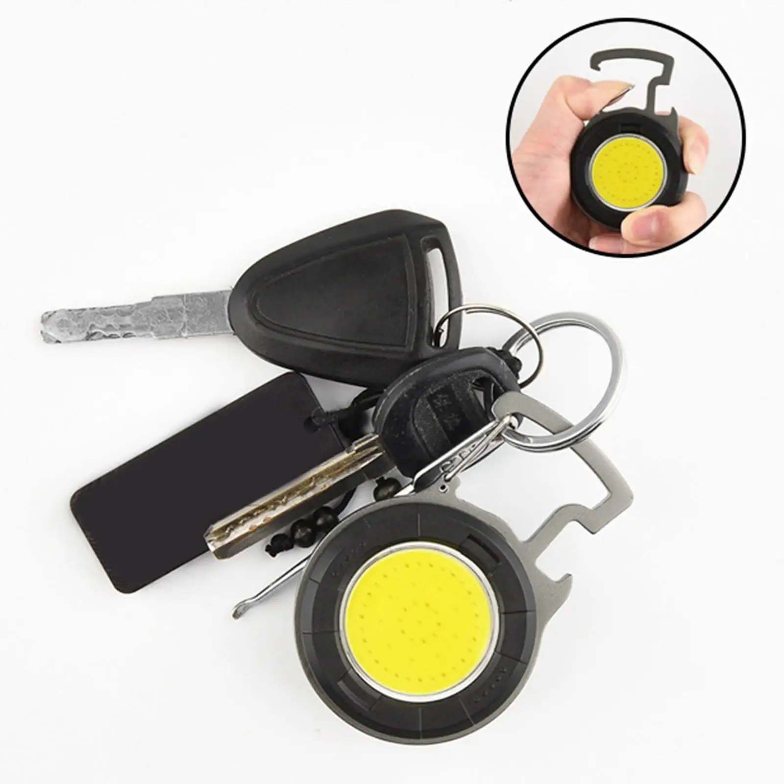 Compact COB flashlights LED Keychain Torch 500 Lumens USB Rechargeable Pocket Light for Walking Daily Use Fishing Emergency